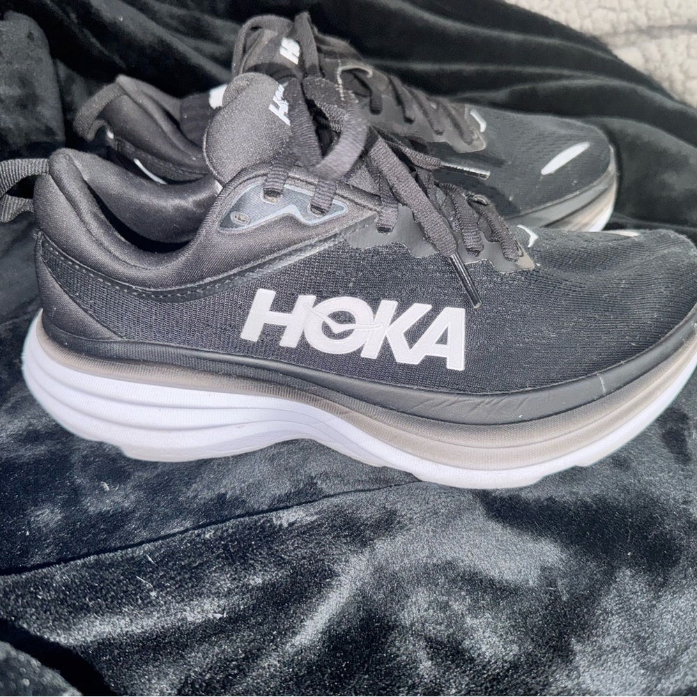 Hoka Black and White Athletic Sneakers - Picture 1 of 5